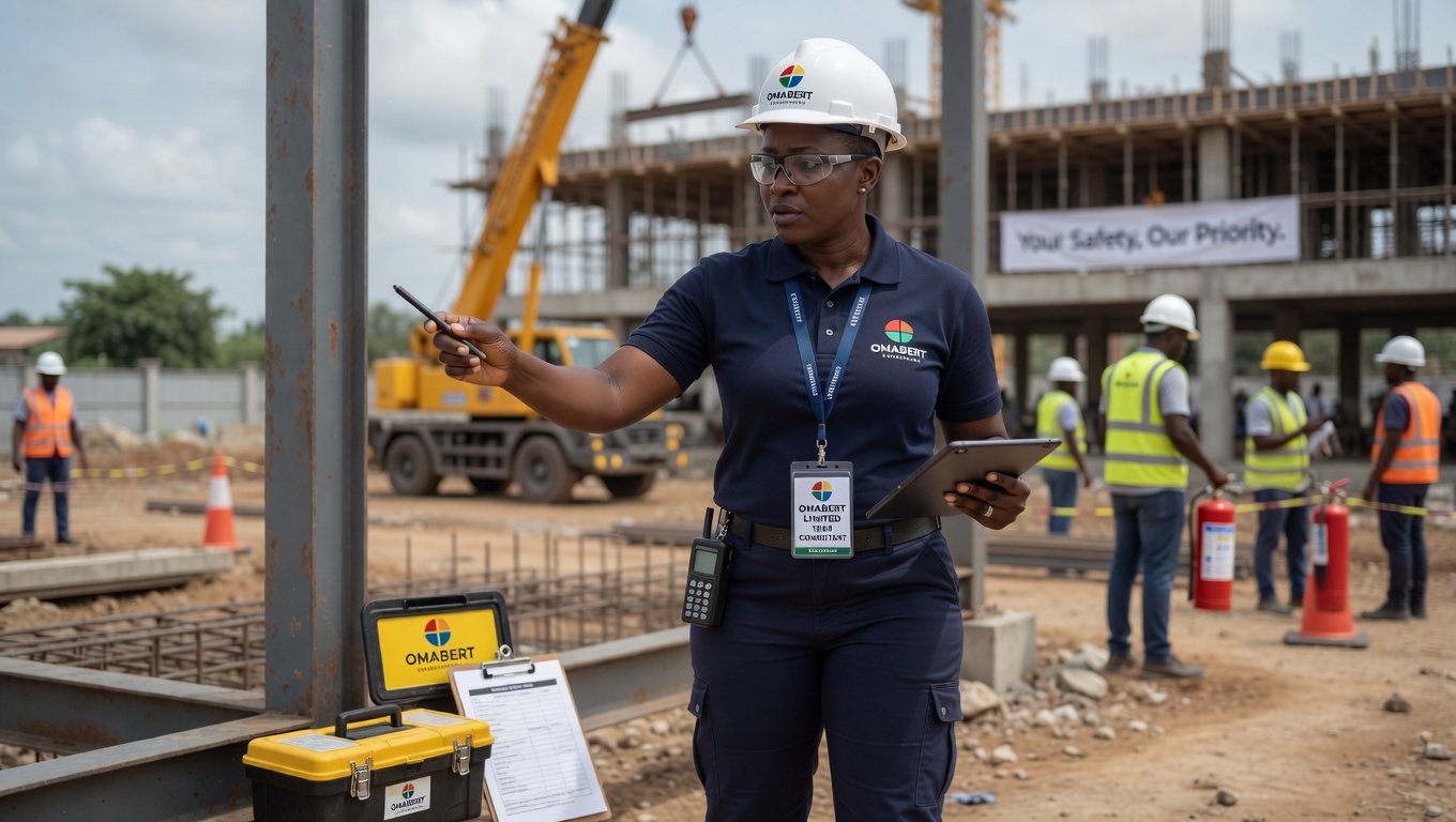 Omabert consultant conducting site inspection